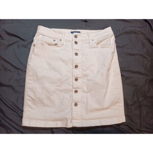 J.Crew White Denim Button‑Fly Buttoned Jeans Skirt Women’s Size 29